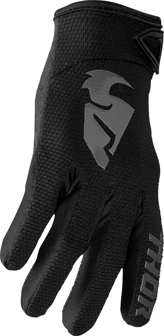 THOR Women's Sector Gloves Small by THOR - Black and Gray with Silicone Treated Fingertips