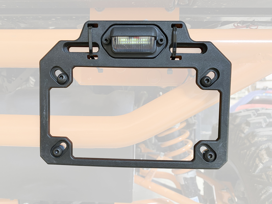 Moose Offroad License Plate Mount with Integrated LED Light – Part Number ESPLATE