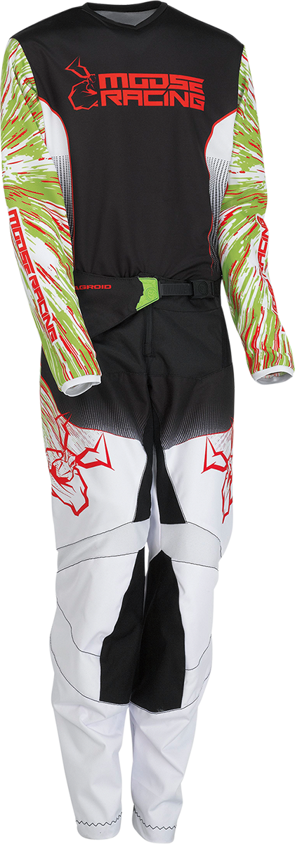 MOOSE OFFROAD Youth Agroid Pants - Green/Red/Black, Part #2903-2277