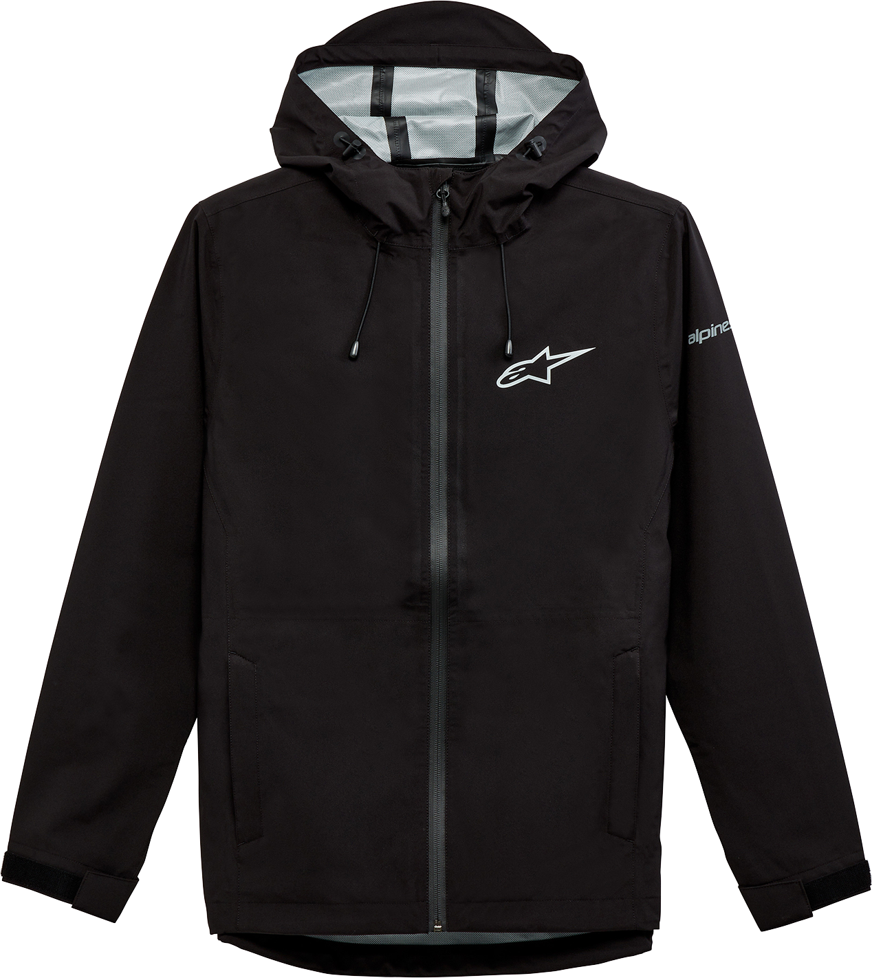 Alpinestars Omni Rain Jacket Black XL 1232-11010-10XL - Waterproof 2.5L Fabric with Taped Seams and Fixed Hood