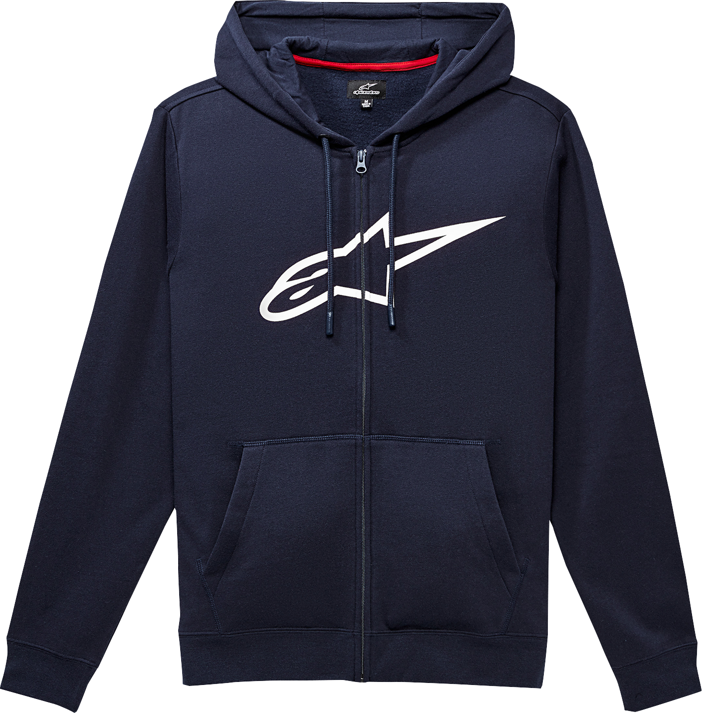 Alpinestars Ageless II Zip Hoodie Navy/White XL - Comfortable Cotton-Poly Blend with Signature Details