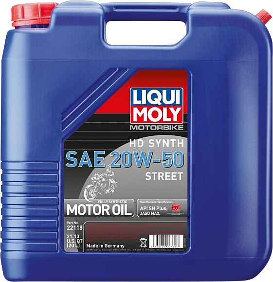 LIQUI MOLY H-D Synthetic 4T Street Oil 20W-50 - 20 Liter (Part No. 22118)