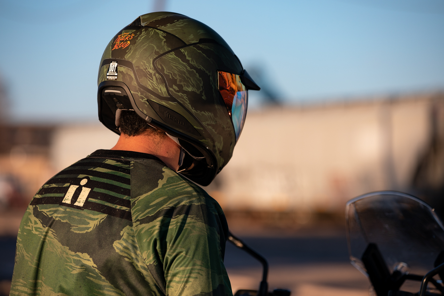ICON Domain™ Helmet Tiger's Blood Green XS with Removable Features and Fog-Free Shield