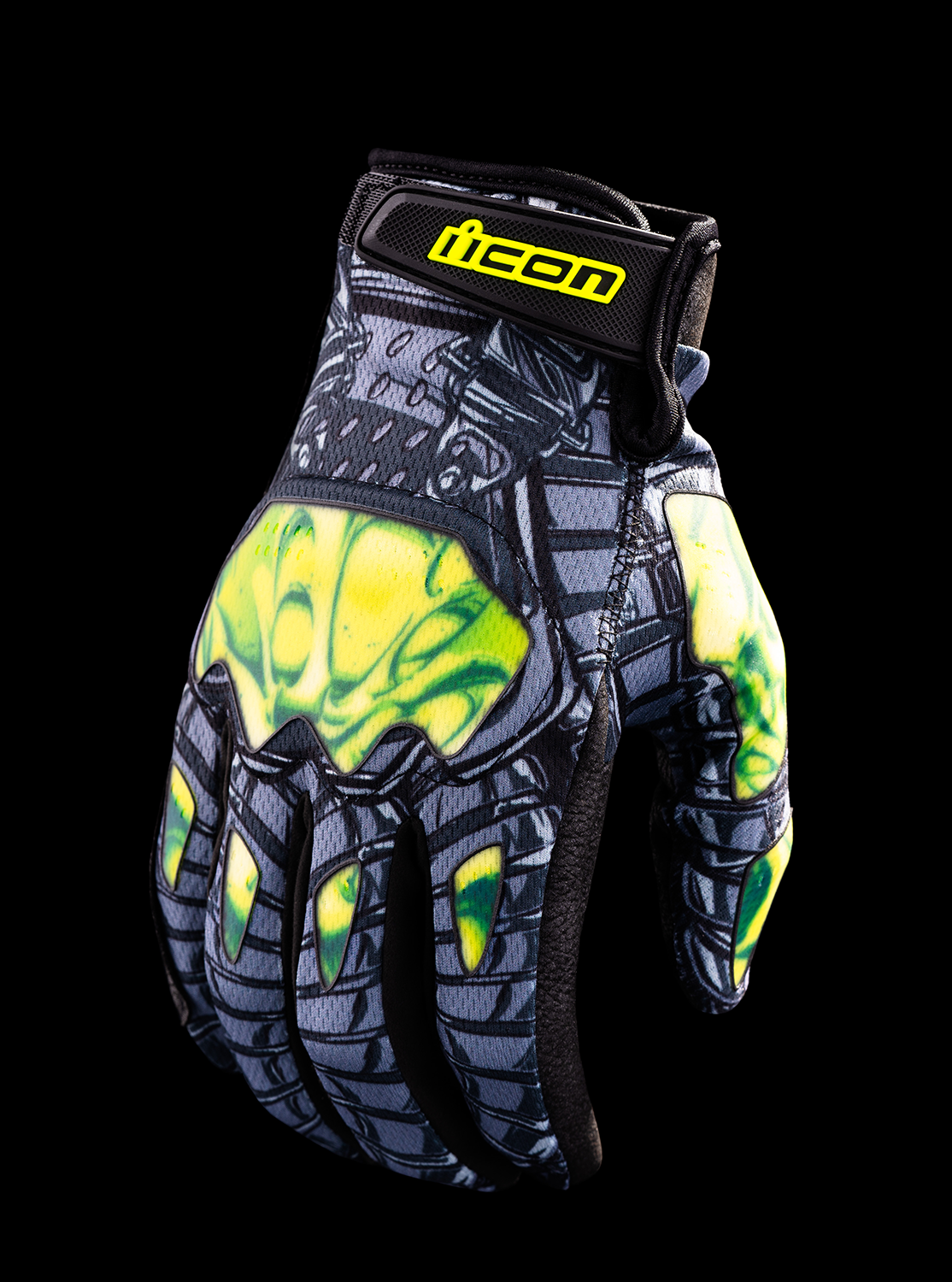ICON Hooligan Outbreak™ Gloves - Green, Small, Model 3301-4653