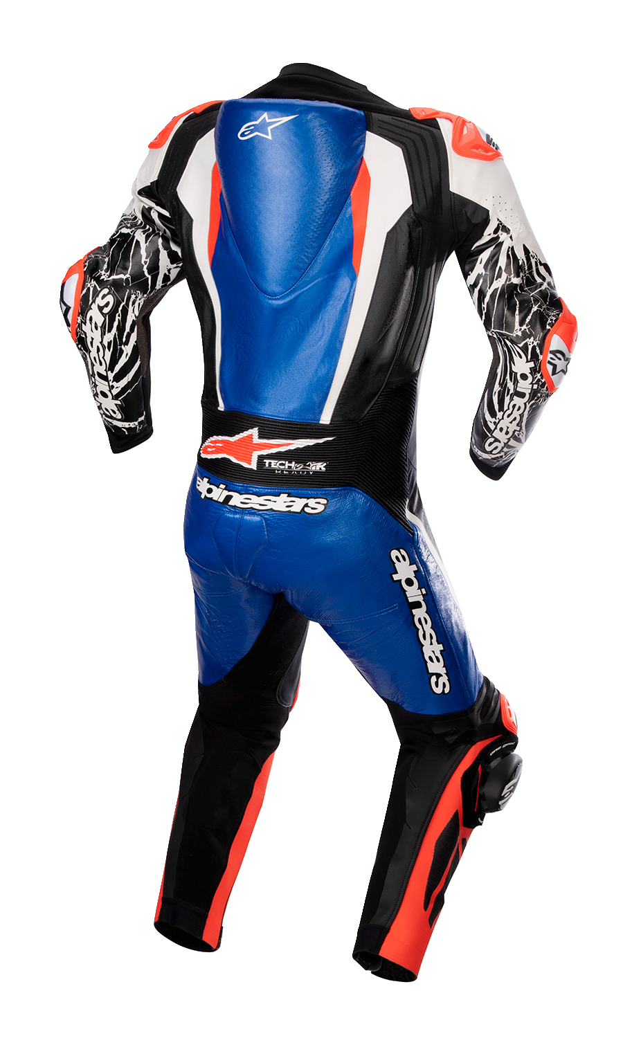 Alpinestars Racing Absolute v2 1-Piece Leather Suit - Metallic Blue/Black/White/Red Fluo, US 46 / EU 56