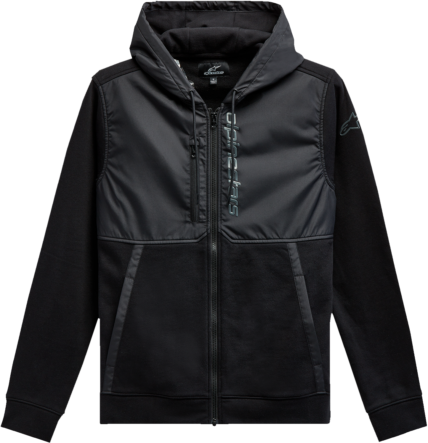 Alpinestars Aligned Zip Hoodie Black/Black 2XL – Part Number 12135100010102X