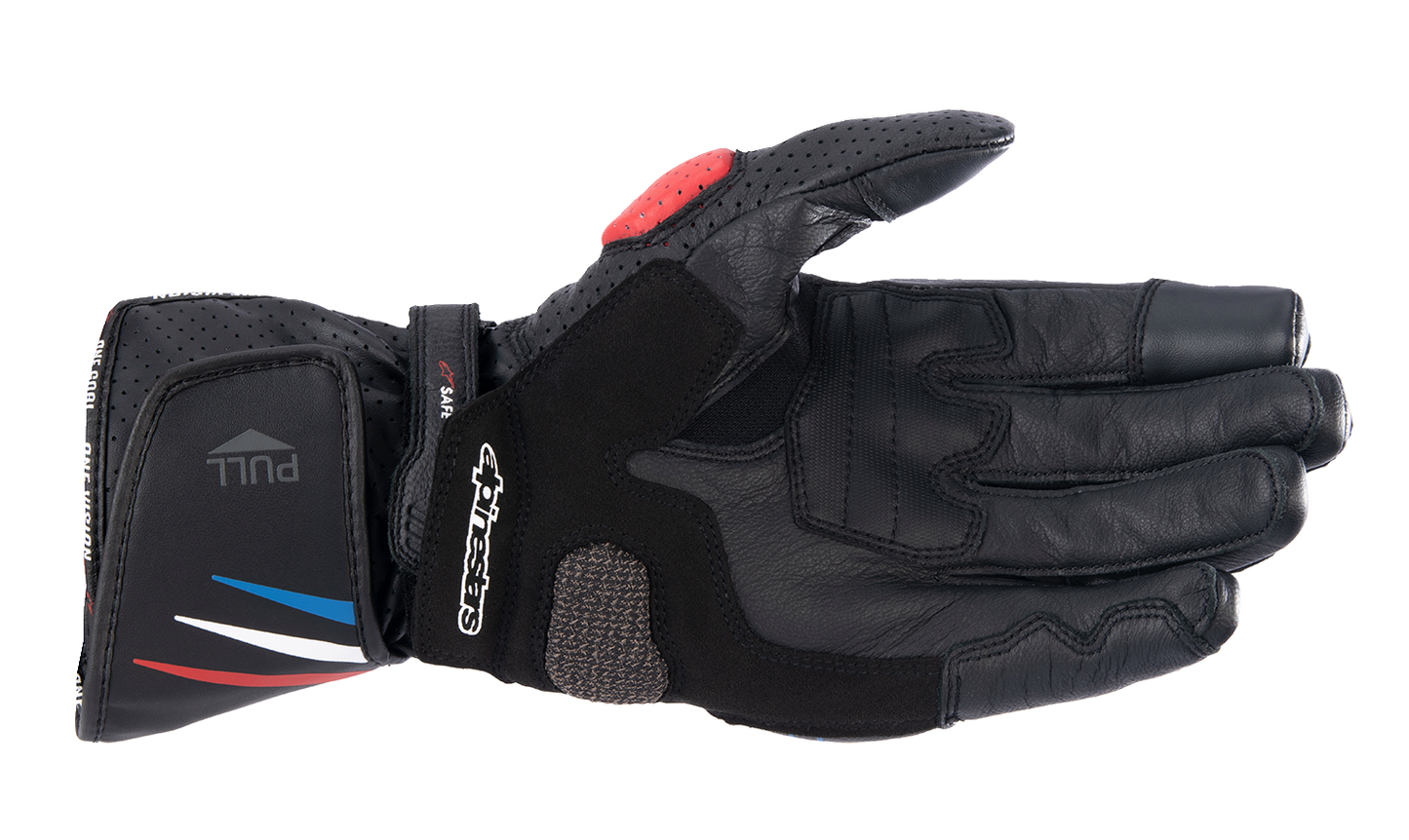 Alpinestars Honda SP-8 V3 Gloves - Large Black, Bright Red & Blue - Part 3558423-1317-L