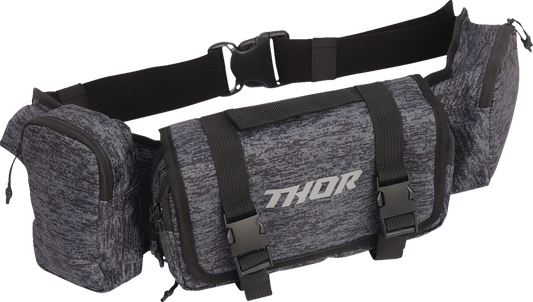 THOR Vault Pack Chrome/Heather 3510-0173 Motorcycle Backpack with Built-in Tool Roll and Padded Waist Belt