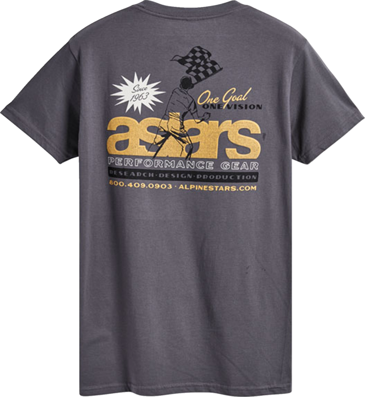 Alpinestars Flagged T-Shirt Charcoal 2XL - Comfortable Cotton Graphic Tee