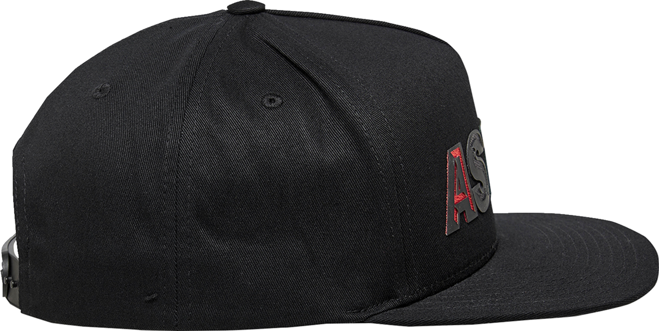 Alpinestars Candy Hat - Black, Structured Flat Bill Cap with Embroidery and Tiger Camo Ripstop Fabric