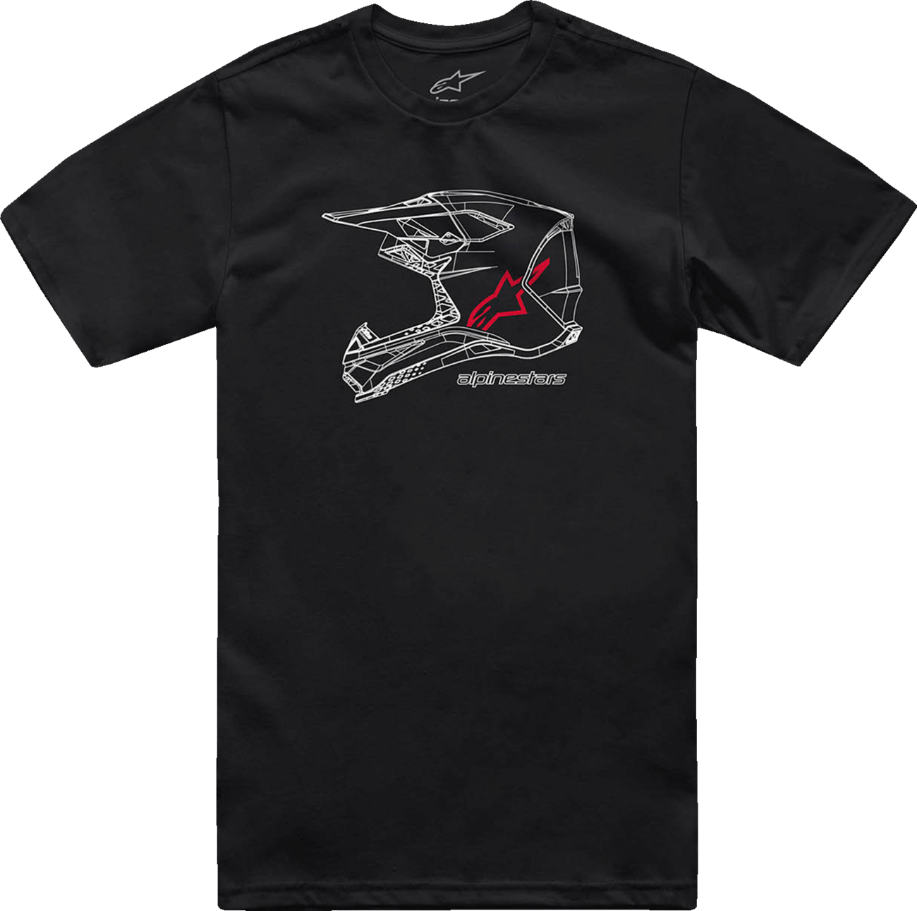 Alpinestars MX Helmet T-Shirt - Black, 2XL - Part Number 1214-73116-10-2XL