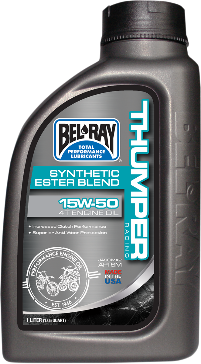 BEL-RAY Thumper Synthetic Blend 4T Oil 15W-50 – 1L (Part Number: 99530-B1LW)