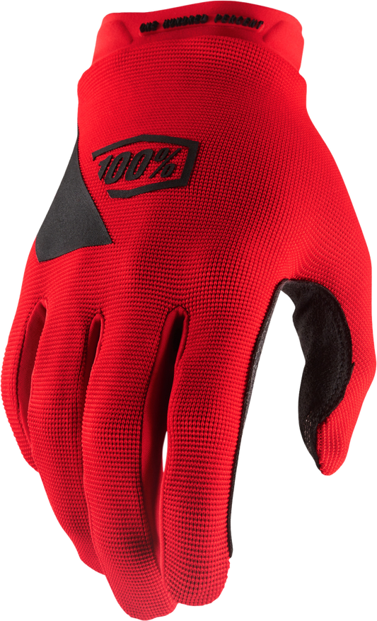 100% RIDECAMP Youth Motocross Gloves Red Md