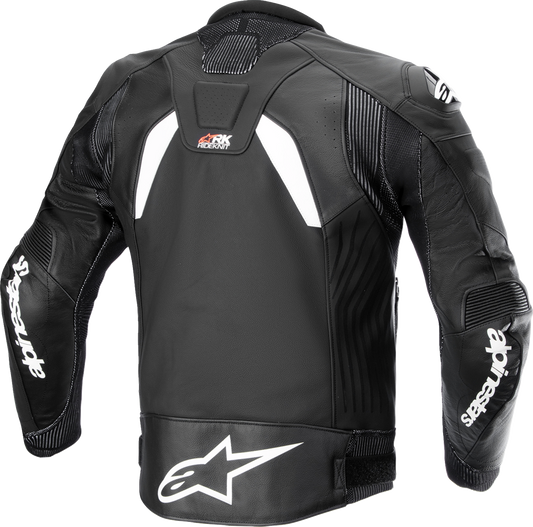 Alpinestars GP Plus R v4 Rideknit® Leather Jacket - Black/White, US Size 40 / EU Size 50 - Part Number 3100324-12-50