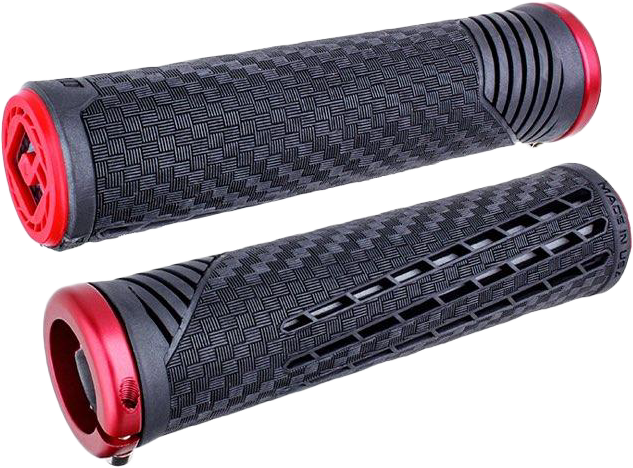 ODI CF11 V2.1 BMX Grips Pearl Black and Red with Matte Red Accents