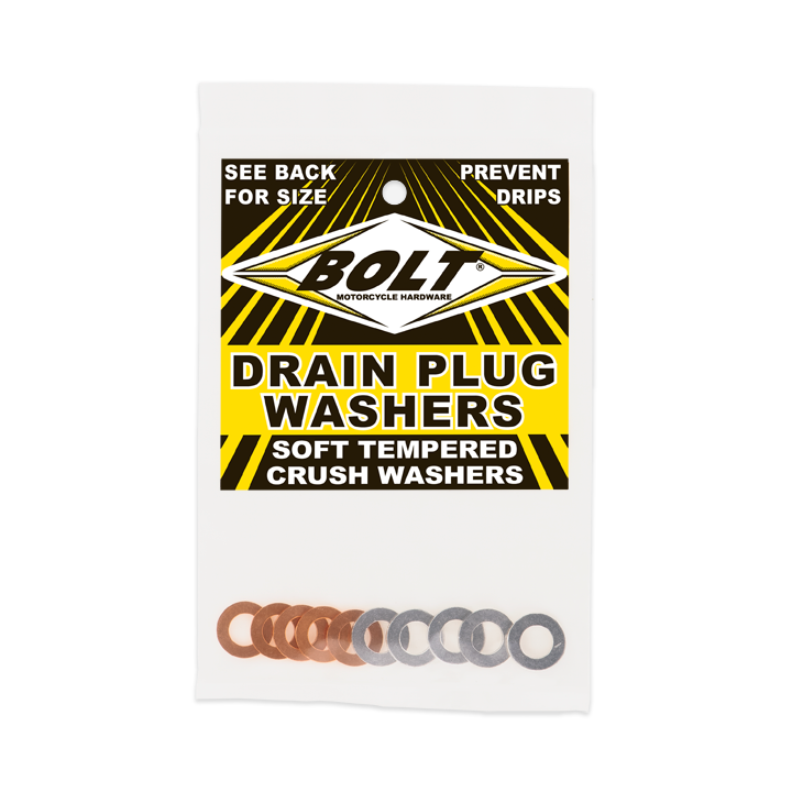 Bolt Drain Plug Washer Assortment - Copper & Aluminum, 10 Pack (Part DPWM8.15-10)
