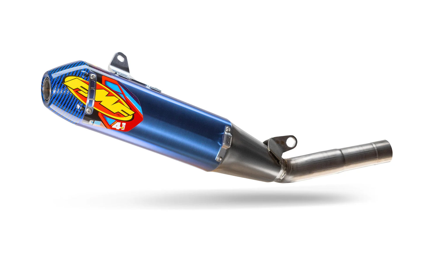 FMF Factory 4.1 RCT Exhaust with Titanium Canister and Blue Carbon Fiber End Cap