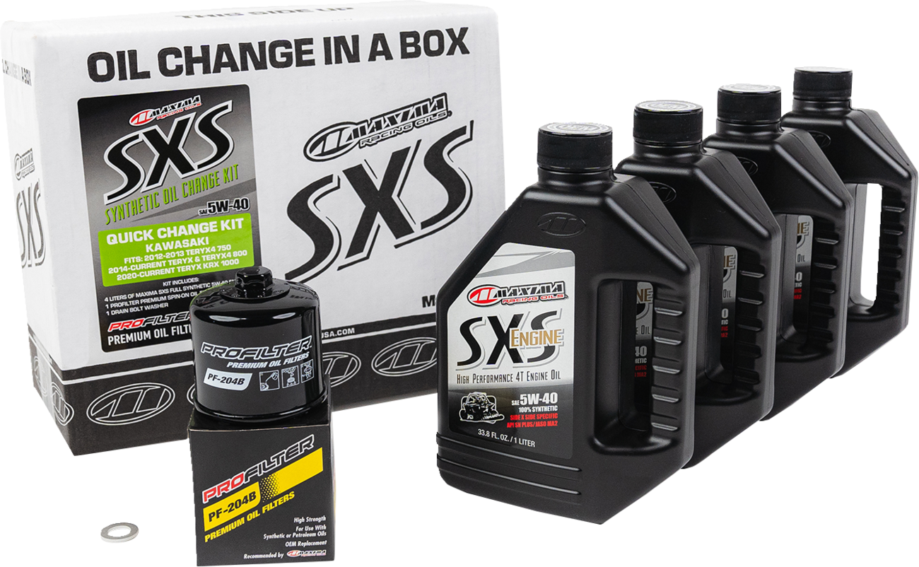 Maxima Racing Oil SXS Synthetic Oil Change Kit for Kawasaki Teryx - 5W40, Part Number 90-469013-KRX