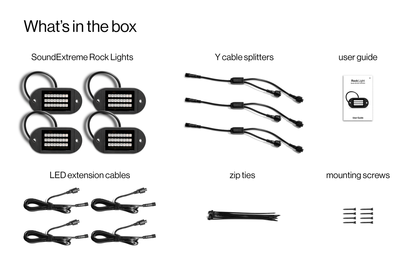 ECOXGEAR SEI-RCK4 X4 Rock Lights - 24 LED Rock Light System with Cables