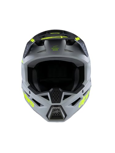 Alpinestars S-M3 Youth Moto Helmet (Grey/Black/Yellow Fluo, Youth Small)