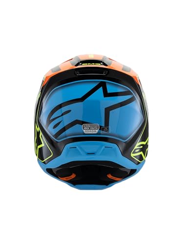 Alpinestars S-M3 Youth Moto Helmet (Black/Orange/Yellow Fluo, Youth Small)