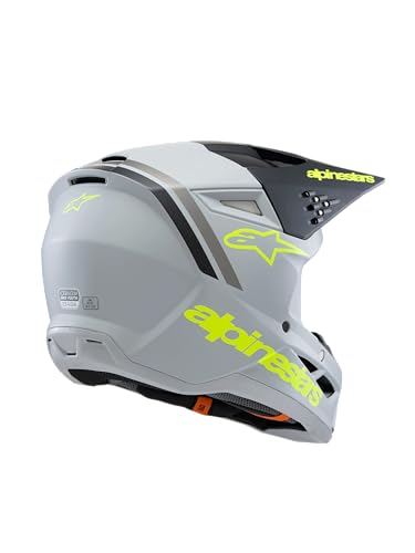 Alpinestars S-M3 Youth Moto Helmet (Grey/Black/Yellow Fluo, Youth Small)