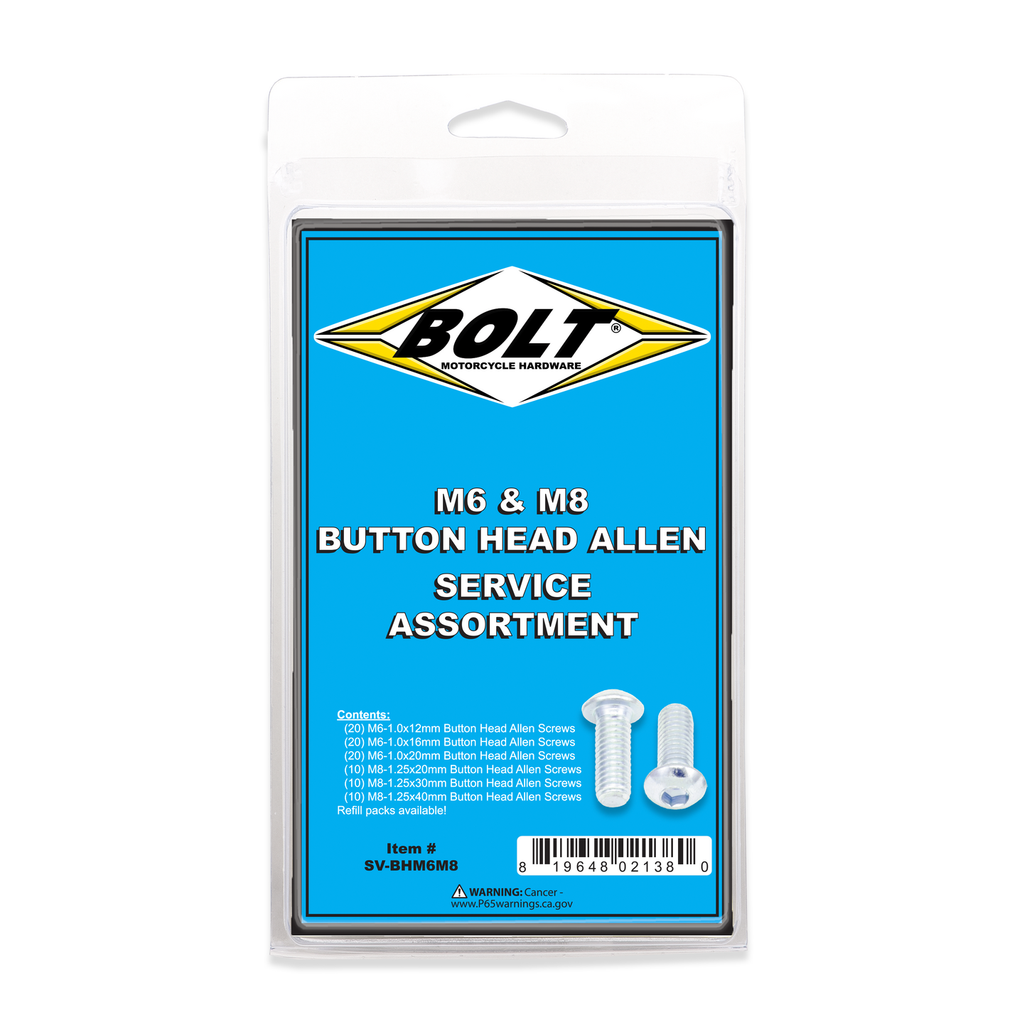 BOLT SV-BHM6M8 Button Head Allen Bolt Assortment - 90 Piece Kit