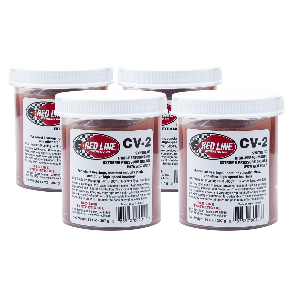 Red Line Synthetic Oil CV-2 Grease with Moly 14 oz Jar 80401