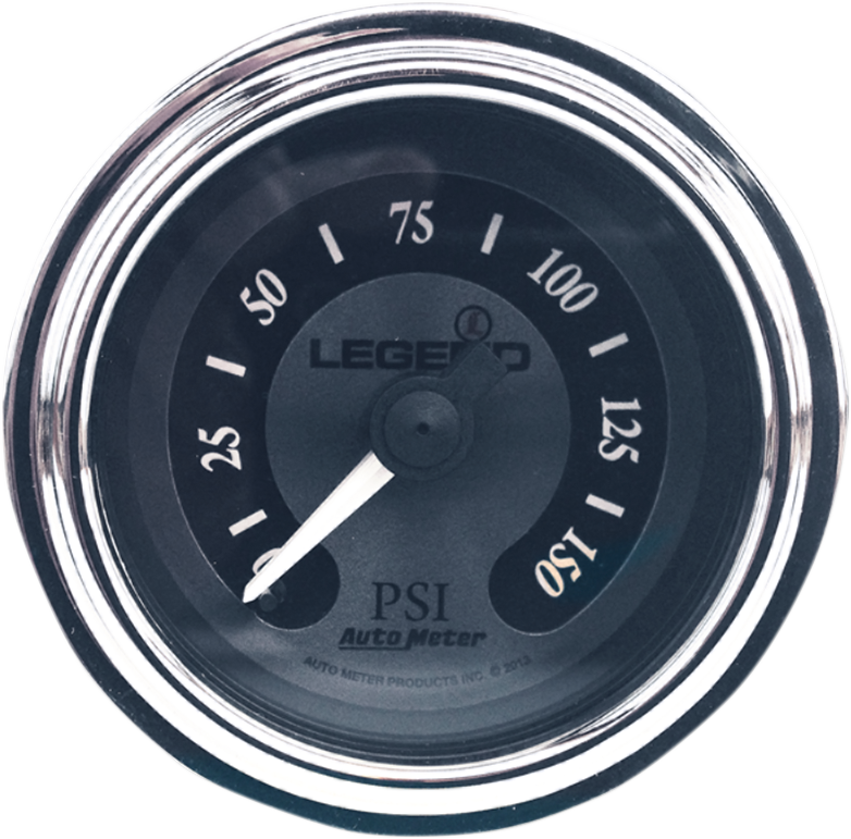 Legend Suspension Titanium Fairing Mounted LED Backlit PSI Gauge - 0-150 PSI by Auto Meter Part 2212-0493