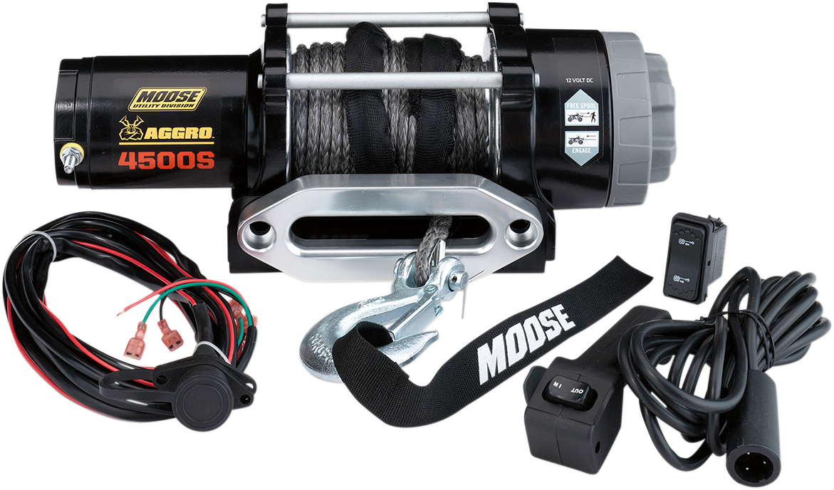 MOOSE OFFROAD 4500 lb Winch with Synthetic Rope - Model 104311
