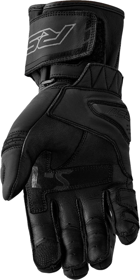 RST Women's S1 Black Leather Motorcycle Gloves - Size Large