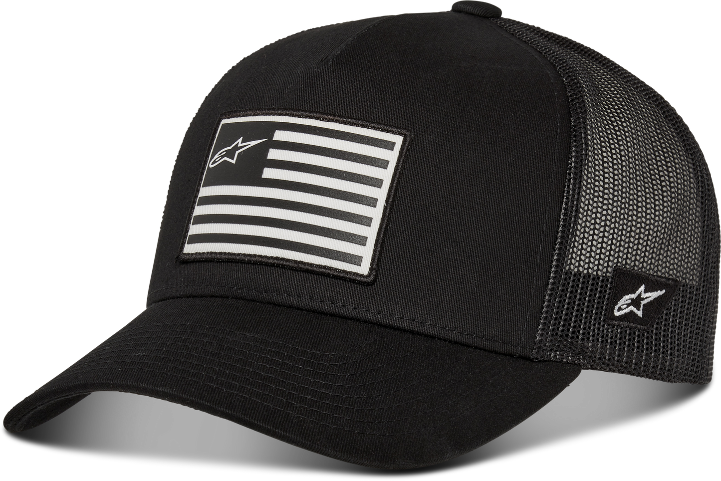 ALPINESTARS FLAG FLAT TRUCKER HAT BLACK/BLACK