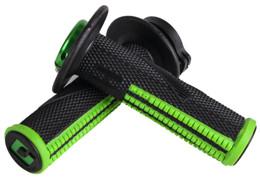 ODI Emig Pro V2 Lock-On Grip Black/Green - Signature MX Handlebars Grip for Motocross & Supercross