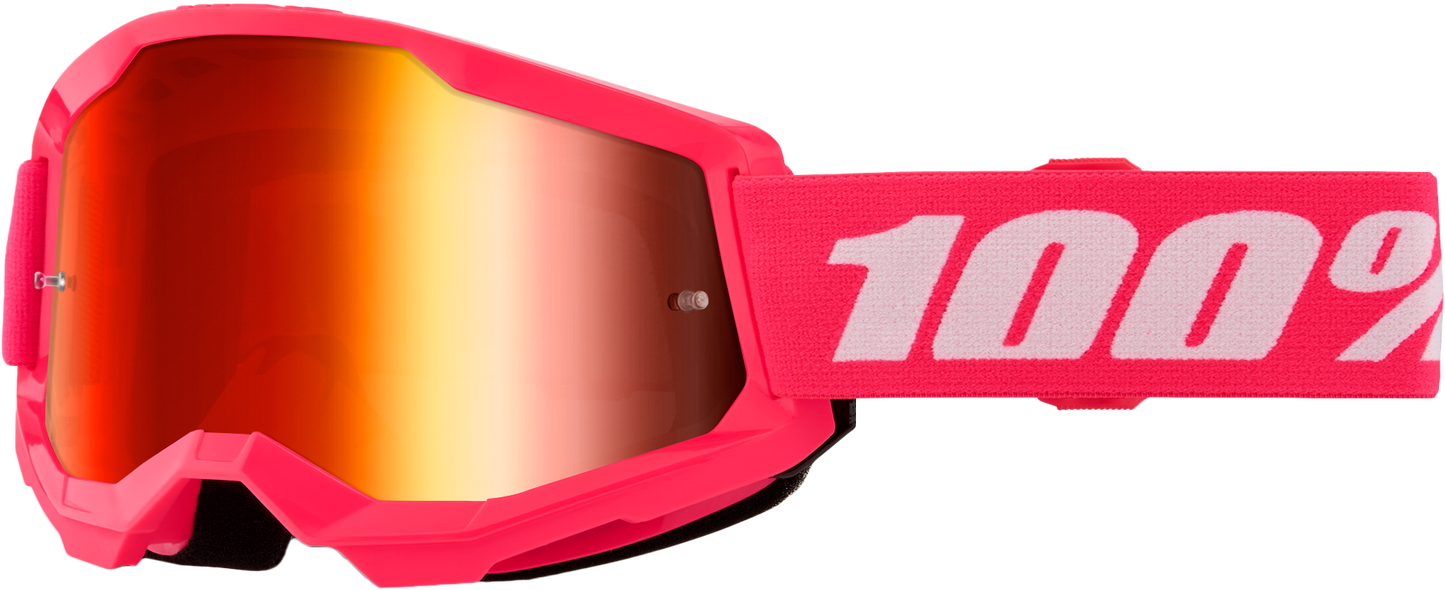 100-Percent Strata 2 Goggle Pink Mirror Red Lens – Premium Performance Riding Goggles