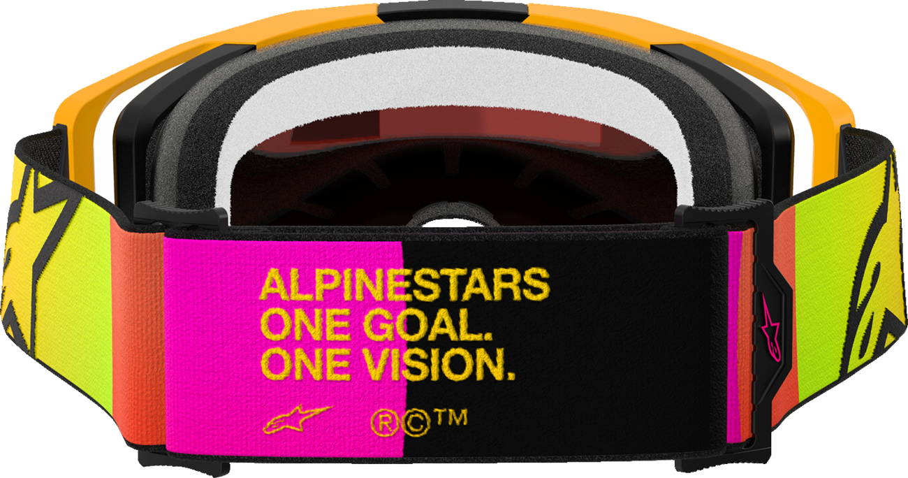 Alpinestars GOGGLES Vision 8 Goggle - Yellow/Pink with Red Mirror Lens (Part #5101625-5023)