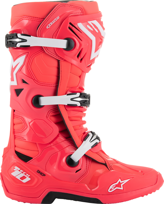 Alpinestars Tech 10 Boots - Diva Pink/White, US 10 / EU 44.5 - Part Number 2010020-3812-10