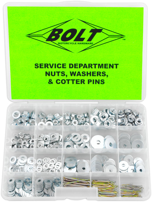 BOLT SVCNWSC Nut, Washer, and Cotter Pins Kit - 410 Pieces, Metric Sizes
