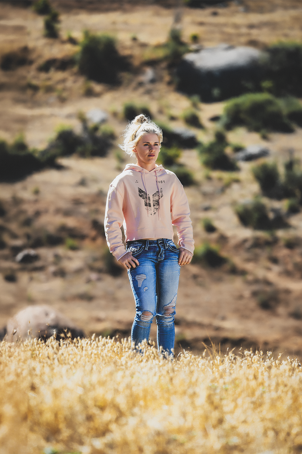 THOR Women's Iconic Pullover Crop Hoodie - Pink, Part Number 3051-1250