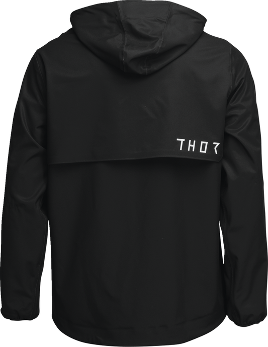 THOR Unit Lite Shell Jacket - Black, Size Small - Water-Resistant with Zipped Pockets and Drop Tail Design