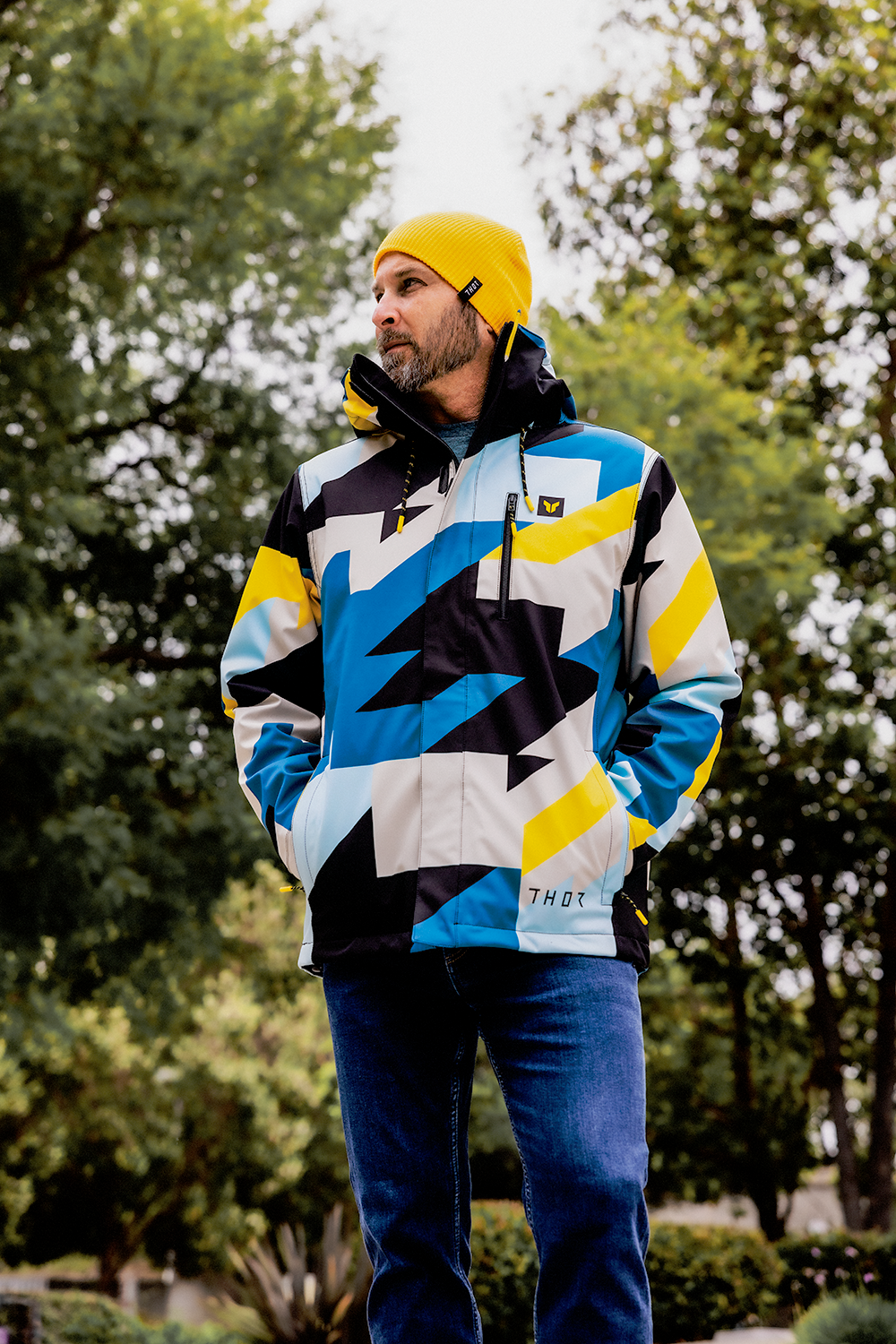 THOR Tour Jacket - Brave Blue/Yellow, Medium - Part Number 2920-0818