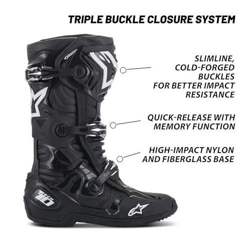 Alpinestars 2010020-12-10 Tech 10 Boots Black/White Sz 10