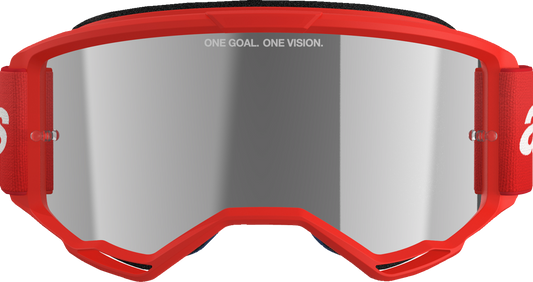 Alpinestars GOGGLES Vision 3 Goggle - Red with Silver Mirror Lens, Part 5103325-3094