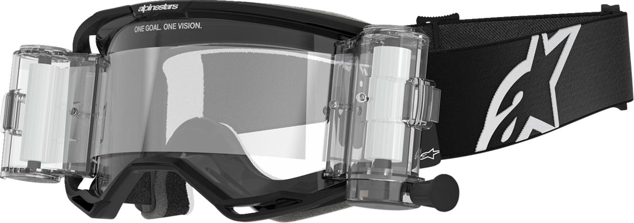 Alpinestars GOGGLES Vision 8 Roll-Off Goggle – Black Frame with Clear Lens, Part 5101125-1529