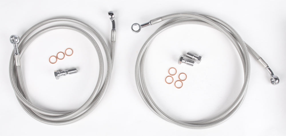 Streamline Brakeline Universal Front 54-inch - Clear Lines with 10mm X 125 Banjo Bolts