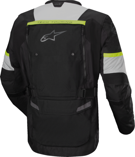 Alpinestars Bogota Pro Drystar® Jacket - Medium, Dark Black/Ice Gray/Yellow Fluo, Part No. 3207023-1381-M