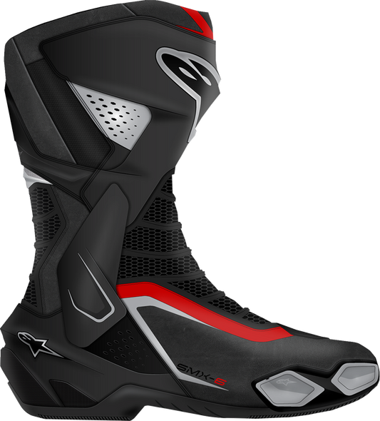 Alpinestars SMX-6 V3 Motorcycle Race and Performance Riding Boots – Black, Silver, Red – US 8 / EU 42