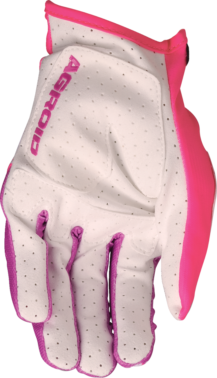 MOOSE OFFROAD Agroid™ Pro Gloves 2XL - Pink and White, Part Number 3330-8101