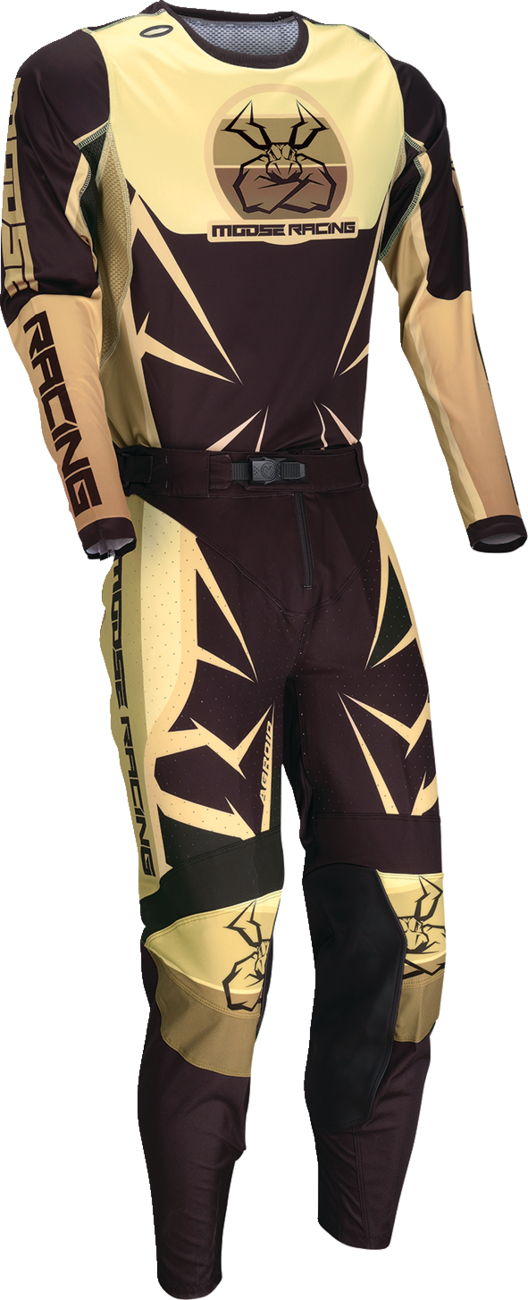 Moose Offroad Agroid Jersey Brown/Black XS with Ventilated Mesh Panels and Quick-Drying Fabric