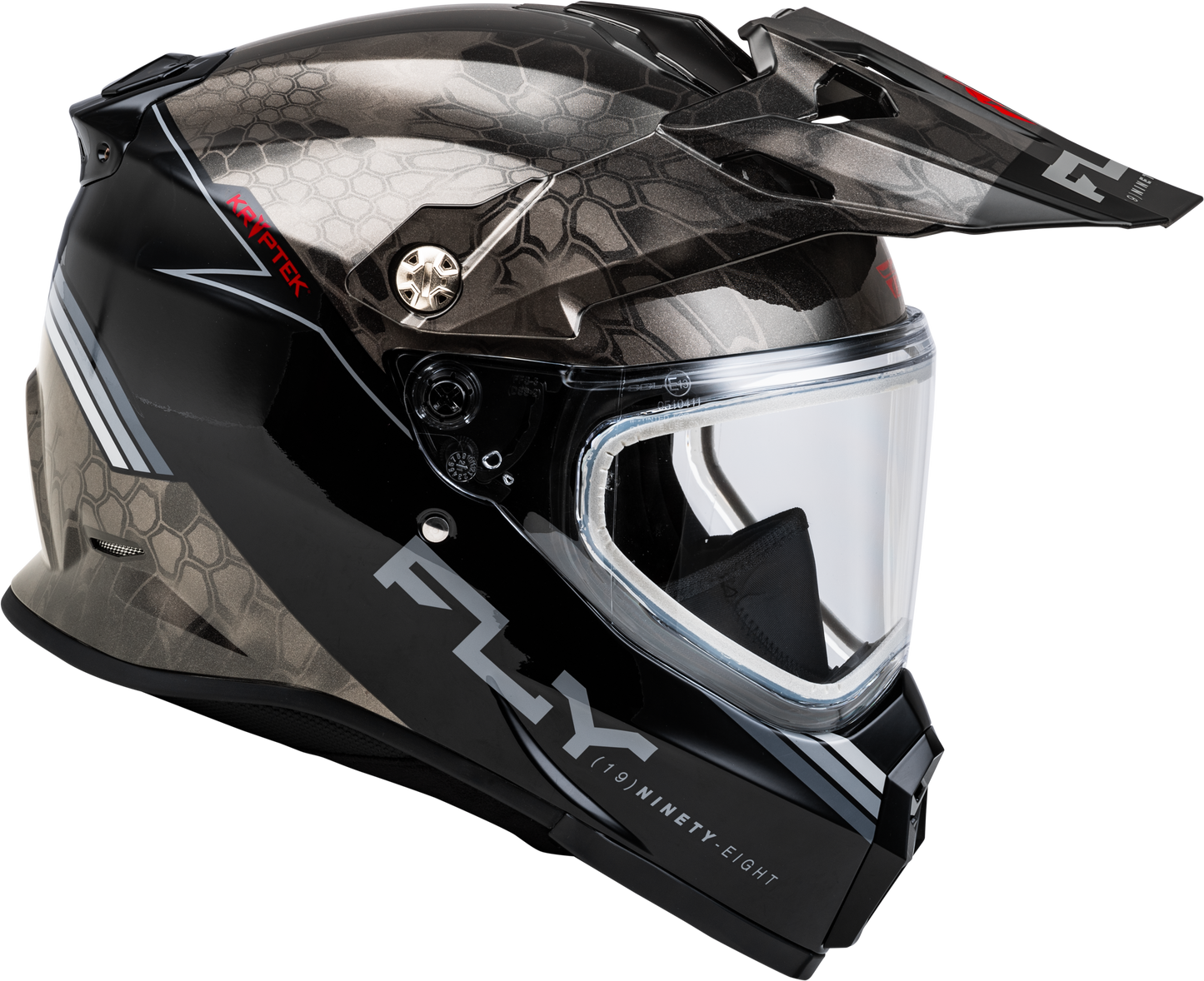 Fly Racing Trekker CW Conceal Helmet - Dual Shield, Black/Grey/White, XS