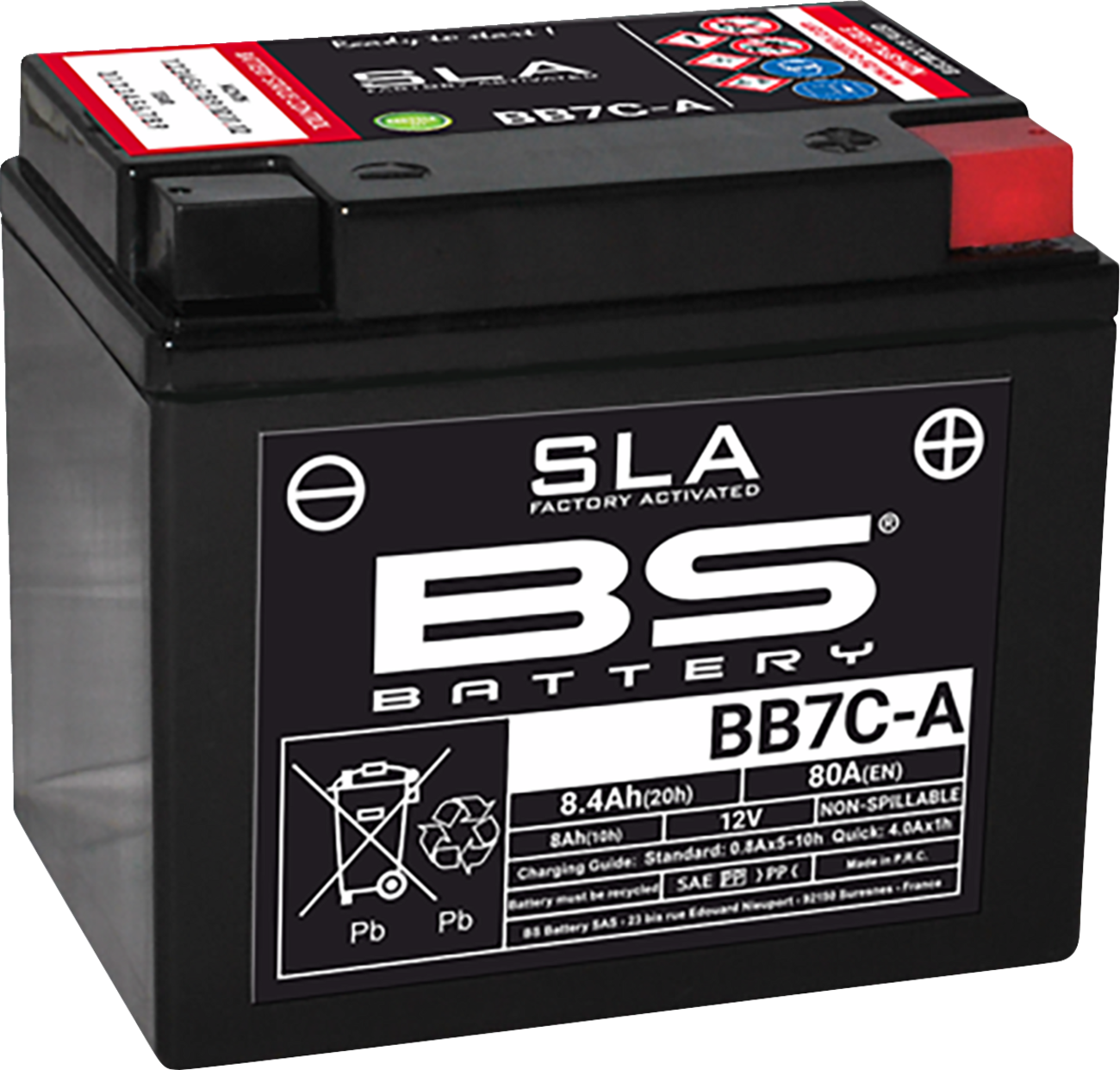 BS BATTERY BB7C-A (YB) 300843 Absorbed Glass Mat AGM Deep Cycle Battery